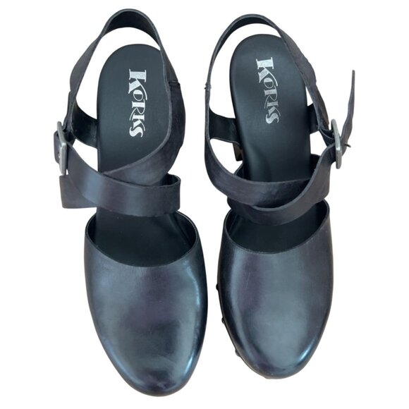 Korks Abloom black‎ studded strappy clog size 9.5 - Picture 1 of 8